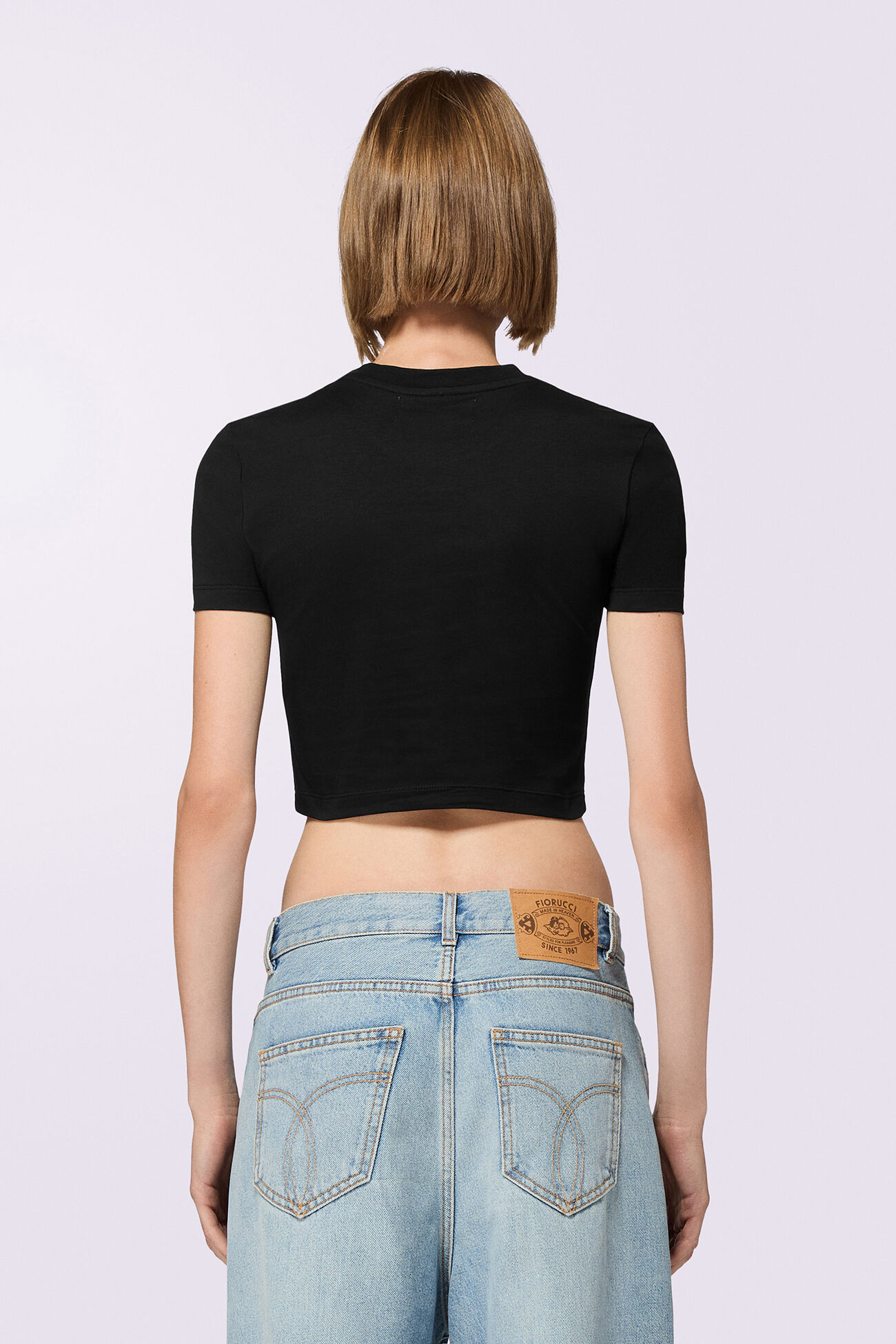 Angels Patch Cropped T-Shirt Black
